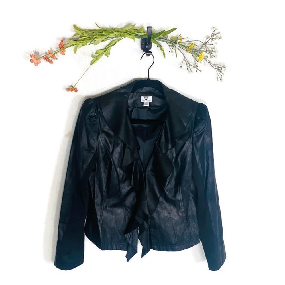 5 for $30 Worthington Clip Front Faux Leather Jacket Black Women’s Size Medium